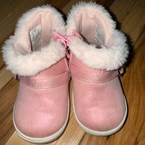 Stride Rite pink toddler booties size 4